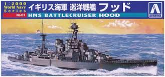 AOSHIMA 00932 MINI BATTLESHIP KIT HMS HOOD Model Ships Kits