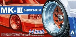 AOSHIMA 05545 MK-III SHORT-RIM 14 INCH WHEELS Cars, Motorbikes & Trucks Model kits
