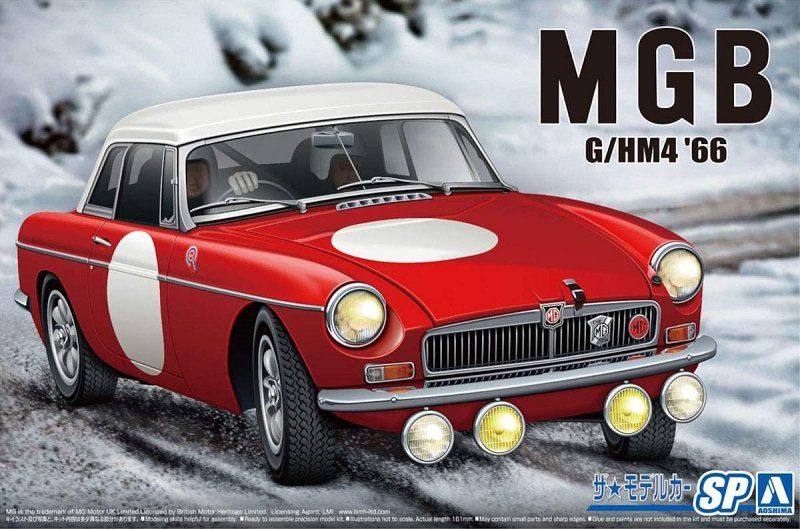 AOSHIMA 06126 BLMC G/HM4 MG-B CLUB RALLY 66 Cars, Motorbikes & Trucks Model kits