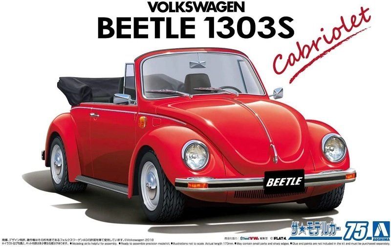 AOSHIMA 06154 VOLKSWAGEN BEETLE 1303S CABRIOLET Cars, Motorbikes & Trucks Model kits
