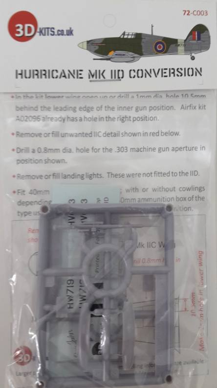 3D KITS 72-C003 HURRICANE MK IID CONVERSION Conversion Sets