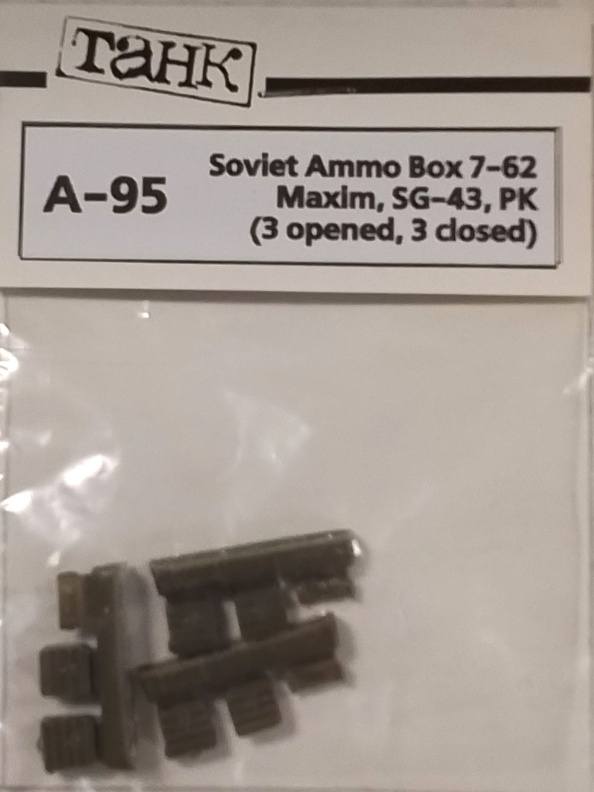 TANK A-95 SOVIET AMMO BOX 7-62 MAXIM SG-43 PK 3 OPENED 3 DOSED Conversion Sets