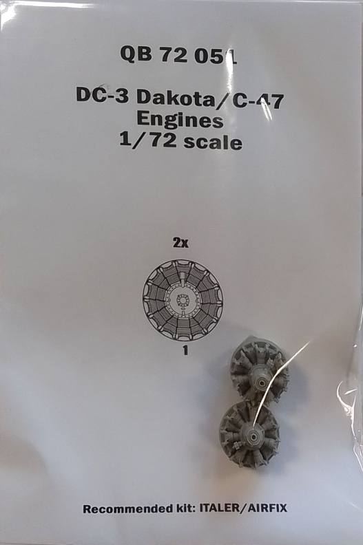 QUICKBOOST.NET QB 72 051 DC-3 DAKOTA/ C-47 ENGINES RECOMMENDED KLT ITALER/ AIRFIX Conversion Sets