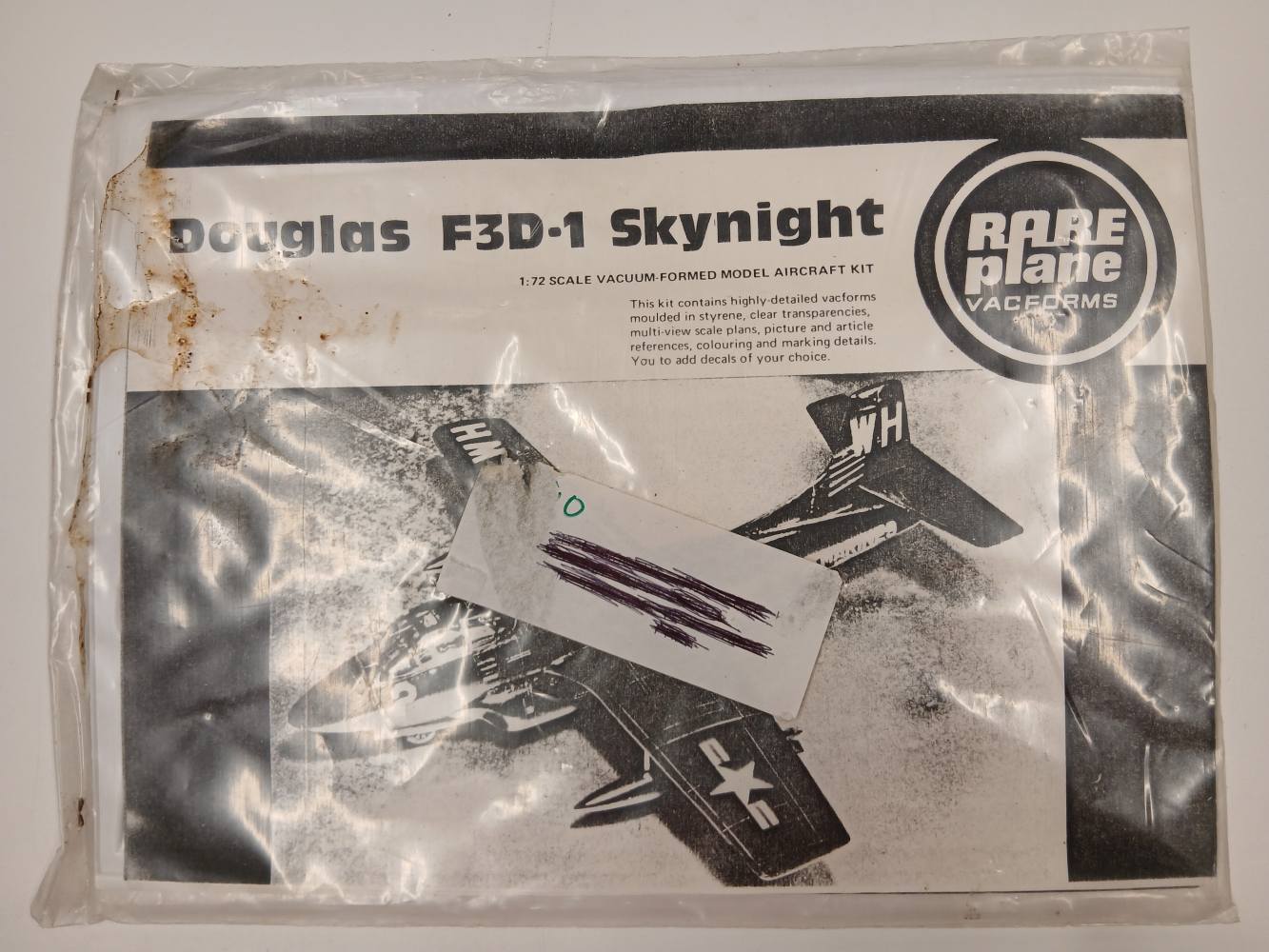 KINGKIT MODEL SCRAPYARD RAREPLANE DOUGLAS F3D-1 SKYNIGHT YELLOW CANOPY Salvage Yard