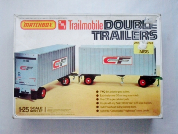 AMT Matchbox Trailmobile Double Trailers Model Kit au 1:25 en