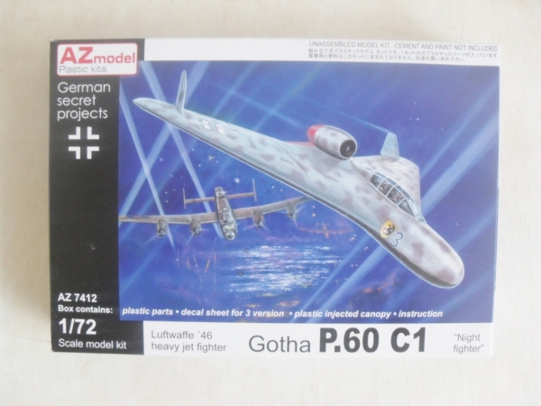 Maquette Plastique Gotha P.60N-1 Chasseur De Nuit Luftwaffe 1946 - Échelle 1/72 - AZ Model AZM7892 - Pour Adultes
