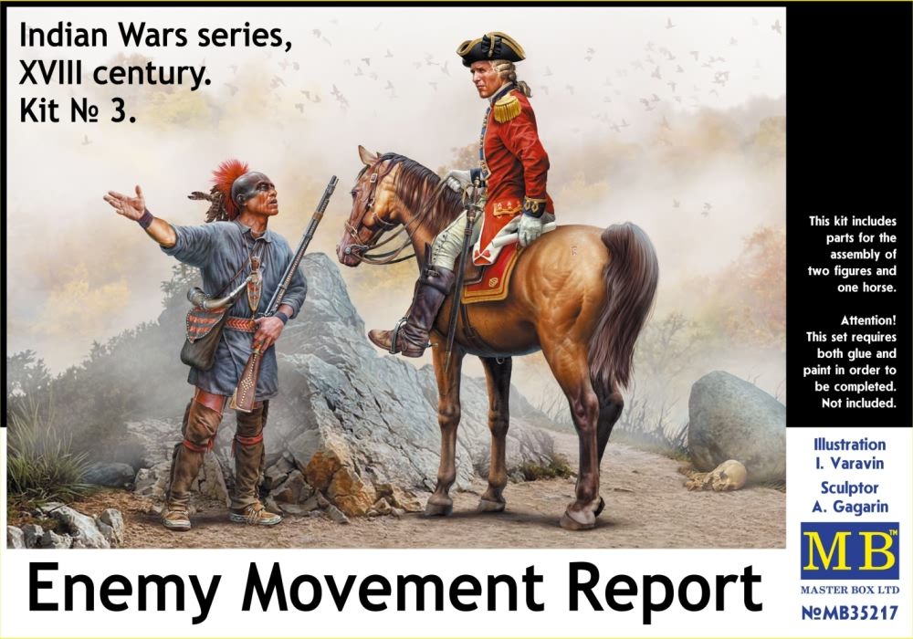 MASTERBOX 35217 INDIAN WARS SERIES XVIII CENTURY 3 ENEMY MOVEMENT REPORT Model Figures