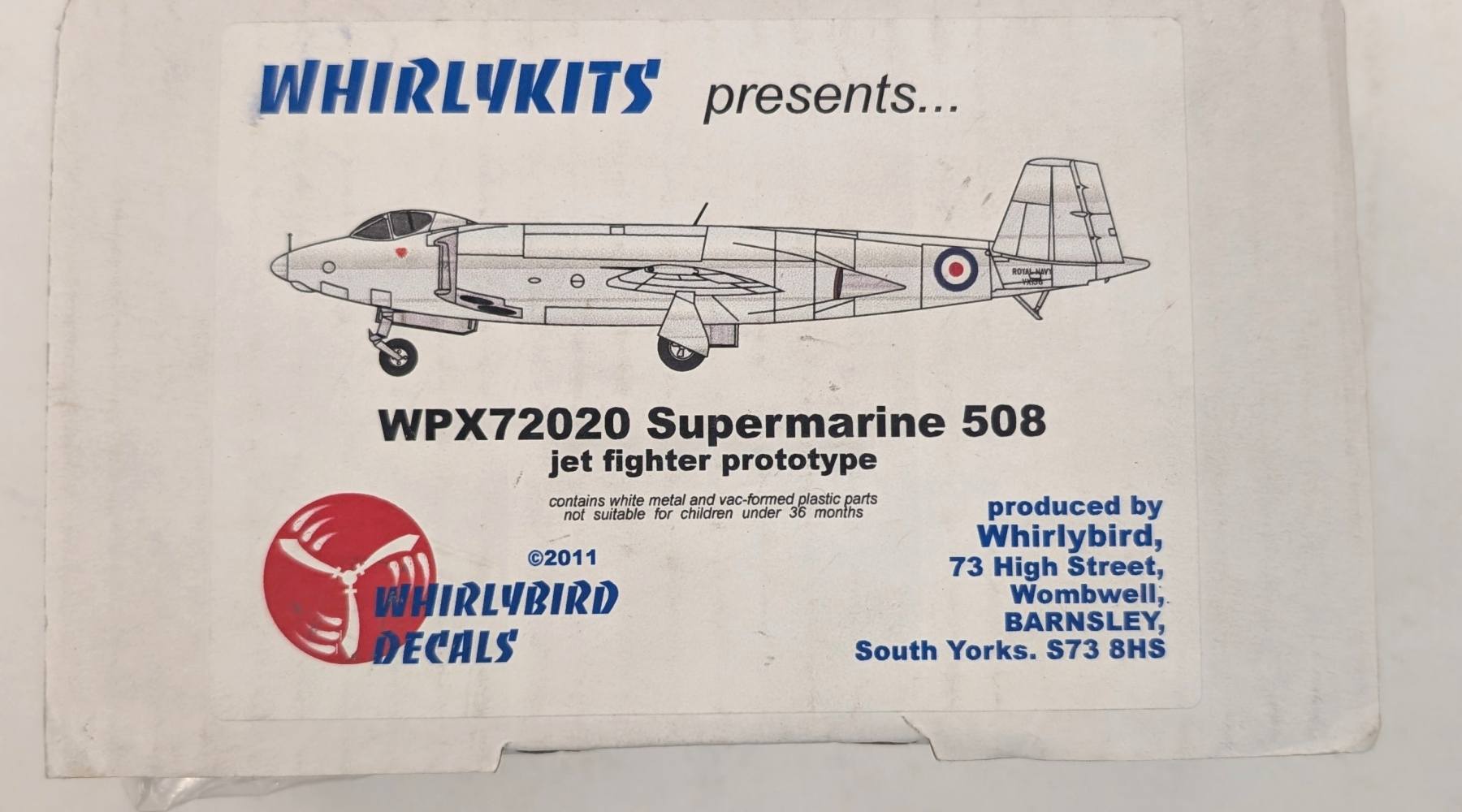 WHIRLYBIRD 72020 SUPERMARINE 508 JET FIGHTER PROTOTYPE Aircraft Model Kits