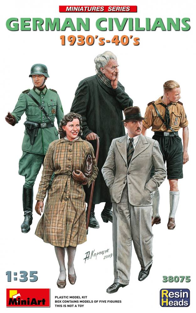 MINIART 38075 GERMAN CIVILIANS 1930S-40S RESIN HEADS Model Figures