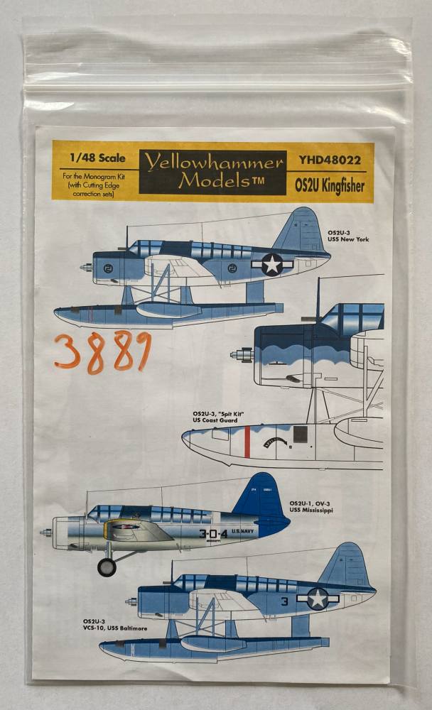 DISCOUNT DECALS 3889. YHD48022 YELLOWHAMMER DECALS O52U KINGFISHER Discount Decals