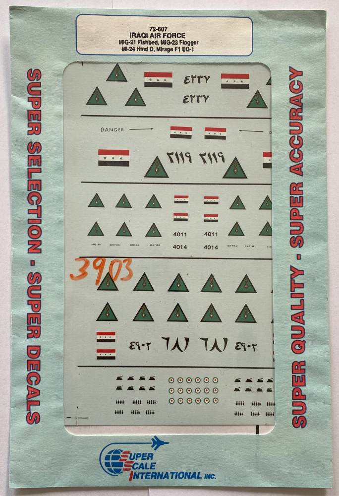 SUPER SCALE INTERNATIONAL 3903. 72-507 IRAQI AIR FORCE Discount Decals