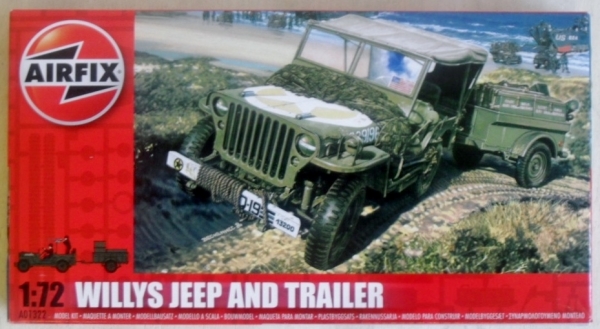 S-Model 1/72 Willys MB & Trailer Model Kit - PS720046, Unassembled Plastic Militaria