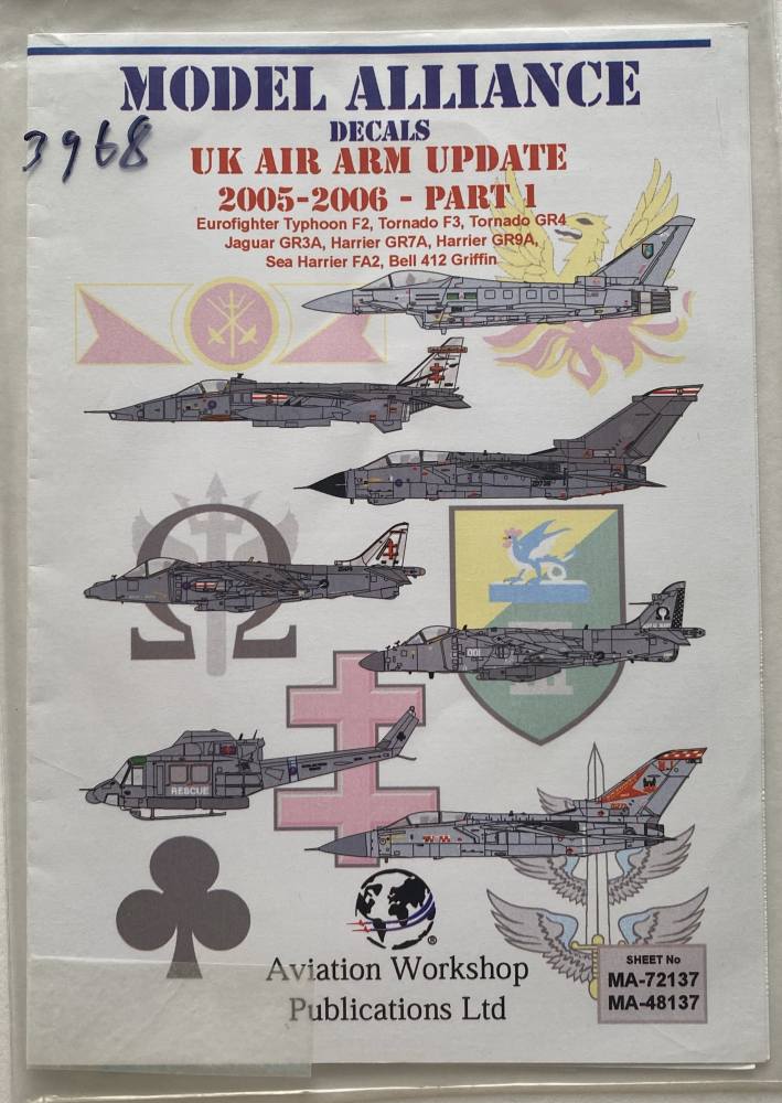 MODEL ALLIANCE 3968. MA-72137 UK AIR UPDATE 2005-2006 - PART 1 Discount Decals