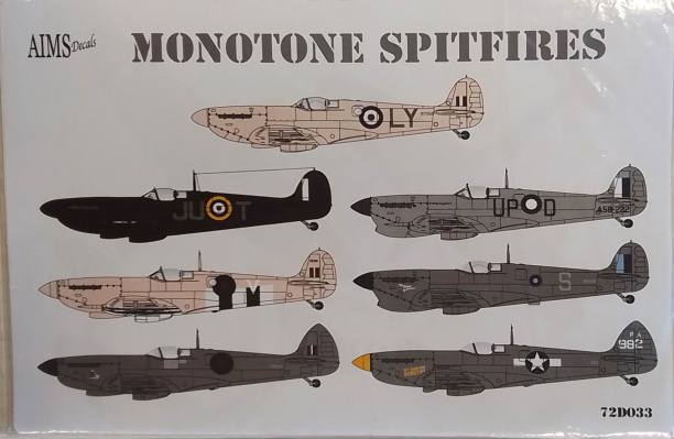 DISCOUNT DECALS 4242.0 72D033 AIMS MONOTONE SPITFIRES Discount Decals