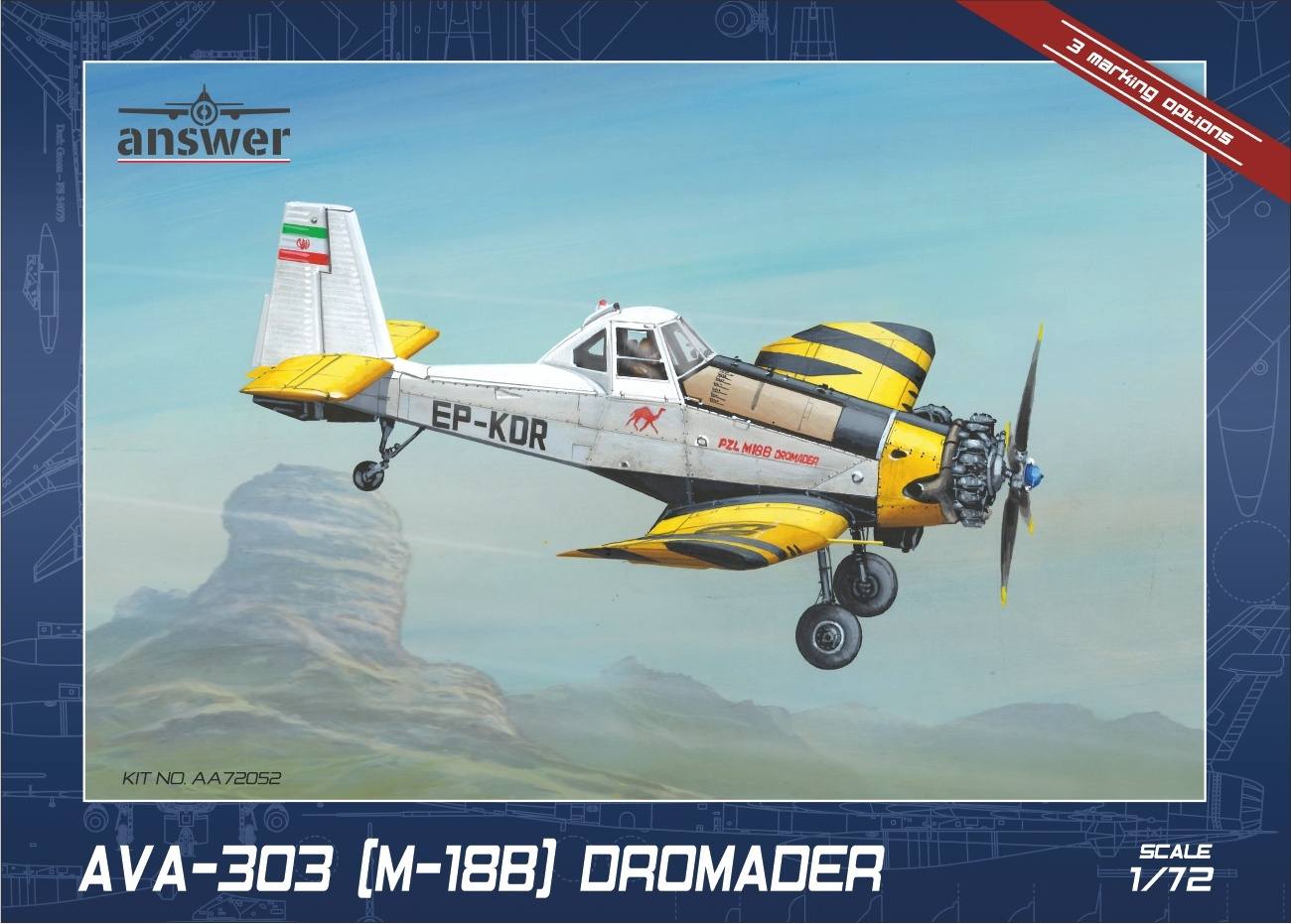Answer AA72052 AVA-303 M-18B DROMADER Aircraft Model Kits