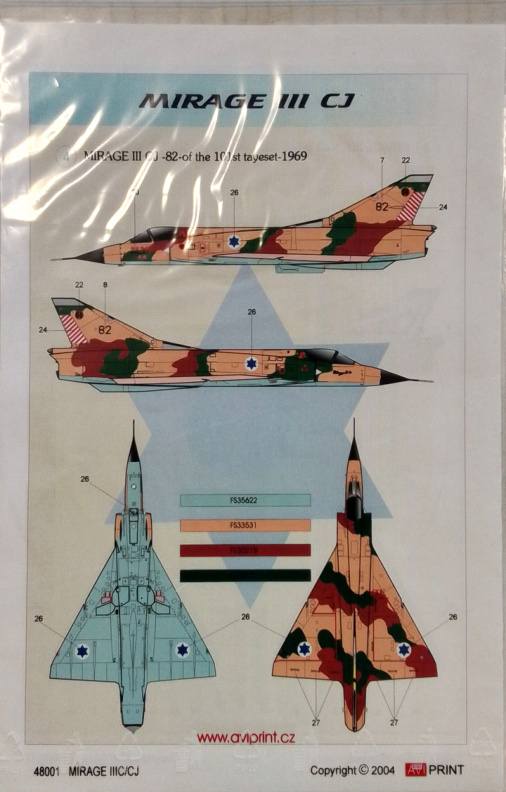 DISCOUNT DECALS 4298. 48001 AVIPRINT MIRAGE IIIC CJ Discount Decals