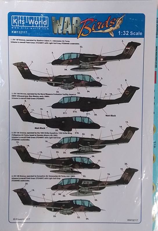 KITS WORLD 4350. KW132117 WAR BIRDS OV-10 BRONCO Discount Decals