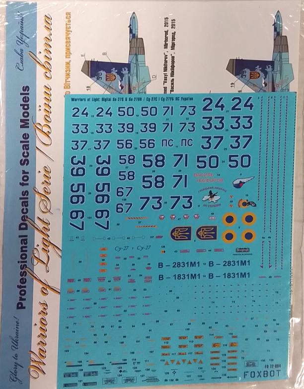 DISCOUNT DECALS 4376. FOXBOT 72-004 SU-27 WARRIORS OF LIGHT Discount Decals