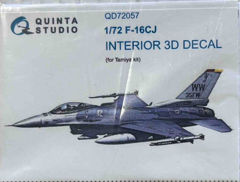 UNKNOWN MAKE QD72057 F-16CJ INTERIOR 3D DECAL FOR TAMIYA KIT Conversion Sets