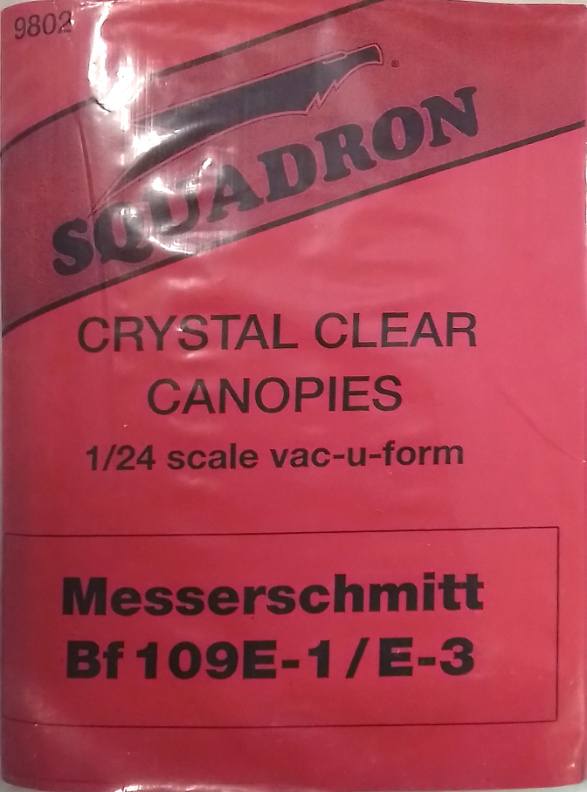 SQUADRON PRODUCTS 9802 CRYSTAL CLEAR CANOPIES MESSERSCHMITT BF 109E-1/E-3 Conversion Sets