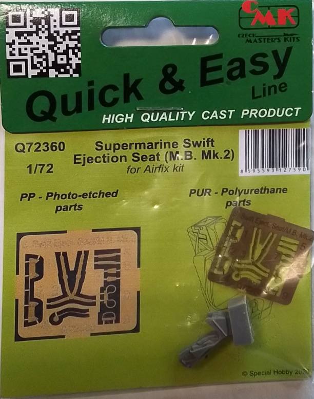 CMK Q72360 SUPERMARINE SWIFT EJECTION SEAT M.B. MK.2 FOR AIRFIX KIT Conversion Sets
