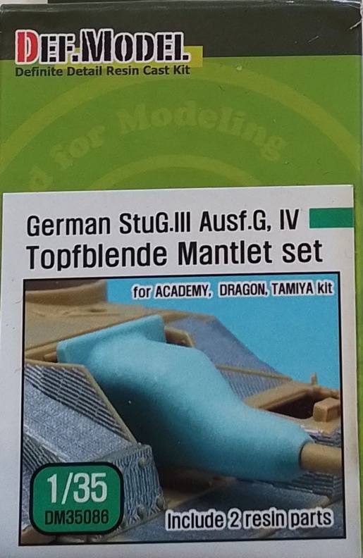 DEF MODEL 35086 GERMAN STUG.III AUSF.G IV TOPFBLENDE MANTLET SET Conversion Sets
