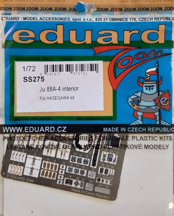 EDUARD SS275 JU 88A-4 INTERIOR FOR HASEGAWA KIT Conversion Sets
