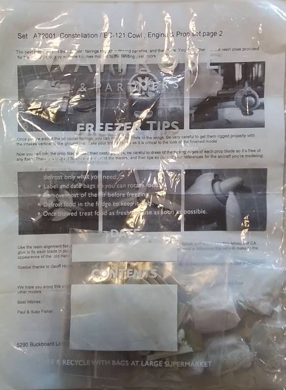 FISHER MODEL A72001 CONSTELLATION / EC-121 COWL ENGINE AND PROP SET Conversion Sets