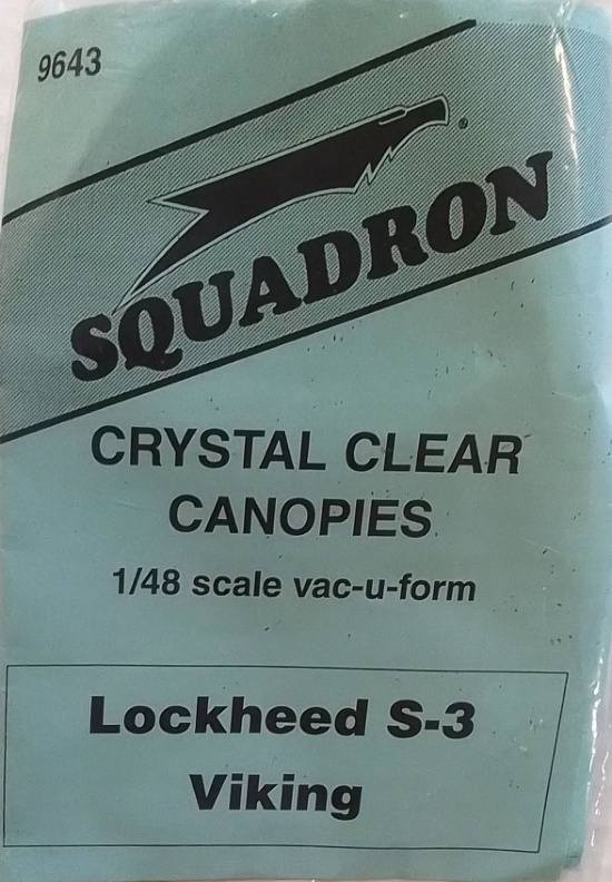 SQUADRON MODELS 9643 CRYSTAL CLEAR CANOPIES LOCKHEED S-3 VIKING Conversion Sets