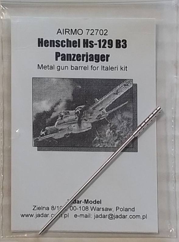 UNKNOWN MAKE AIRMO 72702 HENSCHEL HS-129 B3 PANZERJAGER METAL GUN BARREL FOR ITALERI KIT Conversion Sets