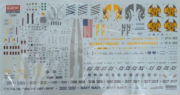 DISCOUNT DECALS 4978 12564 F/A-18C VFA-192 Decals - 2007-2010 Academy Discount Decals