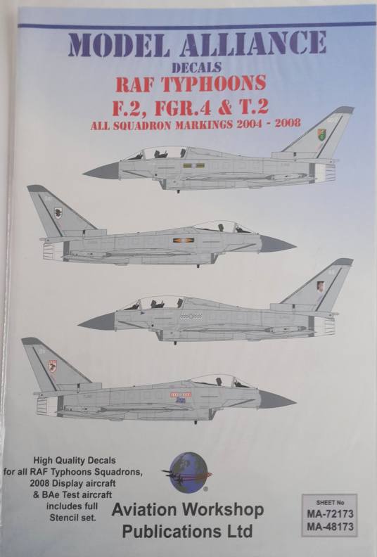 DISCOUNT DECALS 5061 MA-48173 RAF Typhoons F.2 FGR.4 T.2 Squadron Markings 2004 2008 Decals Model Alliance Discount Decals