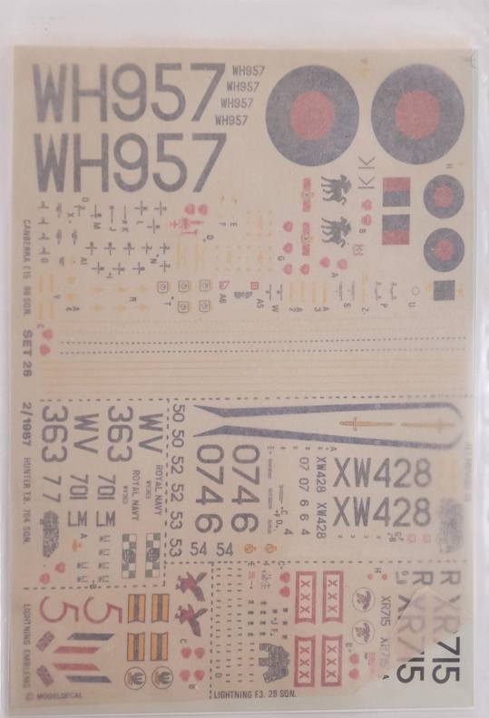 DISCOUNT DECALS 5107 715 Lightning F.3 29 Squadron Decal Set Modeldecal Discount Decals