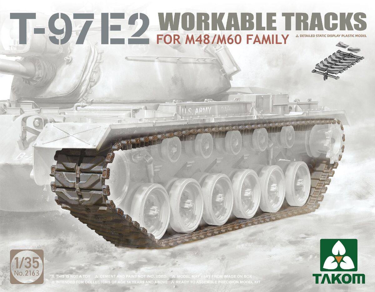 TAKOM 2163 T-97 E2 WORKABLE TRACKS FOR M48/M60 FAMILY Military Model Kits