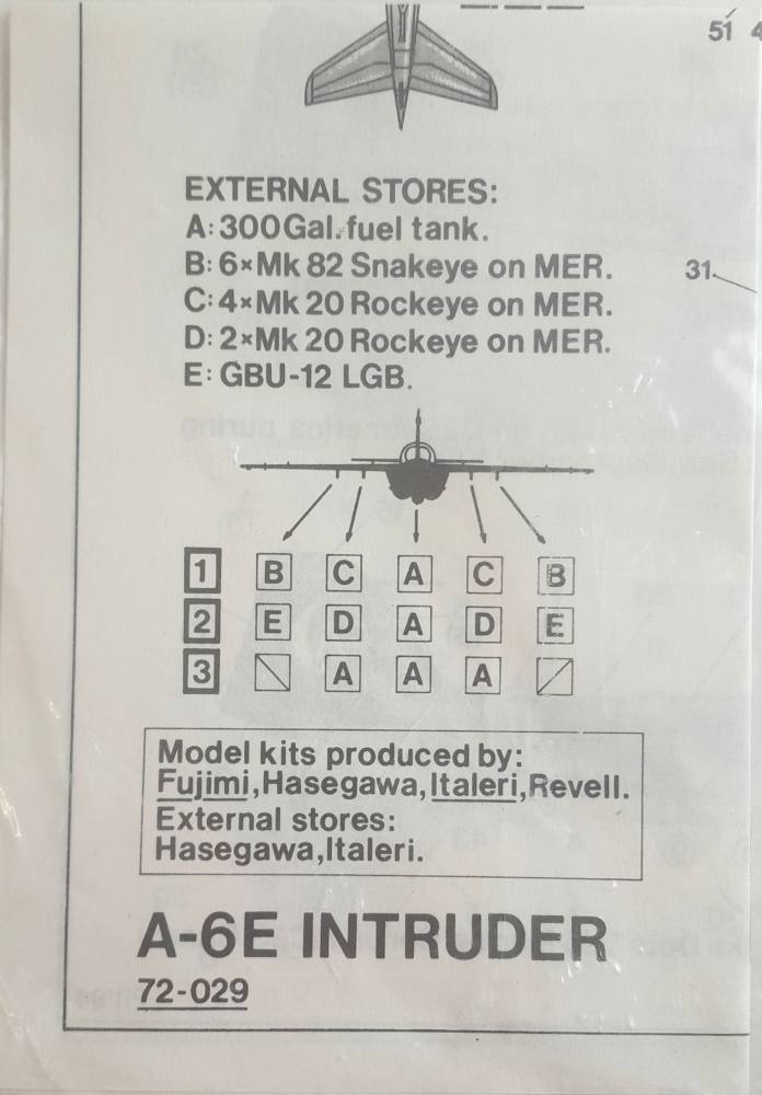 DISCOUNT DECALS 5289 72-029 A-6E INTRUDER Discount Decals