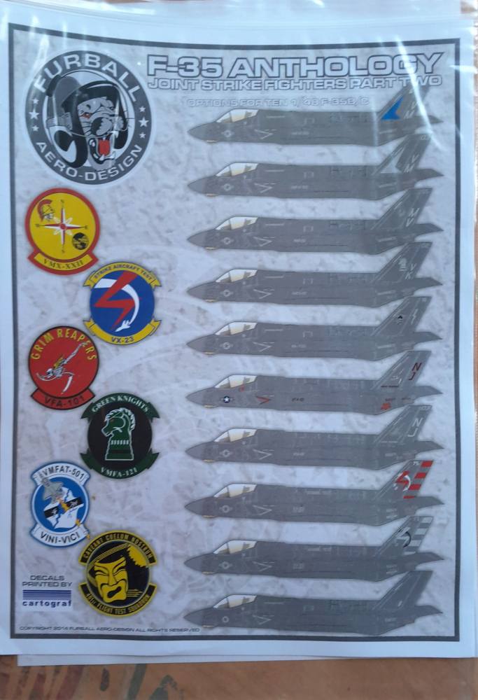 DISCOUNT DECALS 5394 FUR-F35-ANTH-02 F-35 ANTHOLOGY JOINT STRIKE FIGHTERS PART TWO Furball Aero-Design Discount Decals
