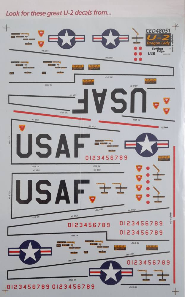 DISCOUNT DECALS 5470 CED48051 U-2 DRAGON LADY Cutting Edge Discount Decals