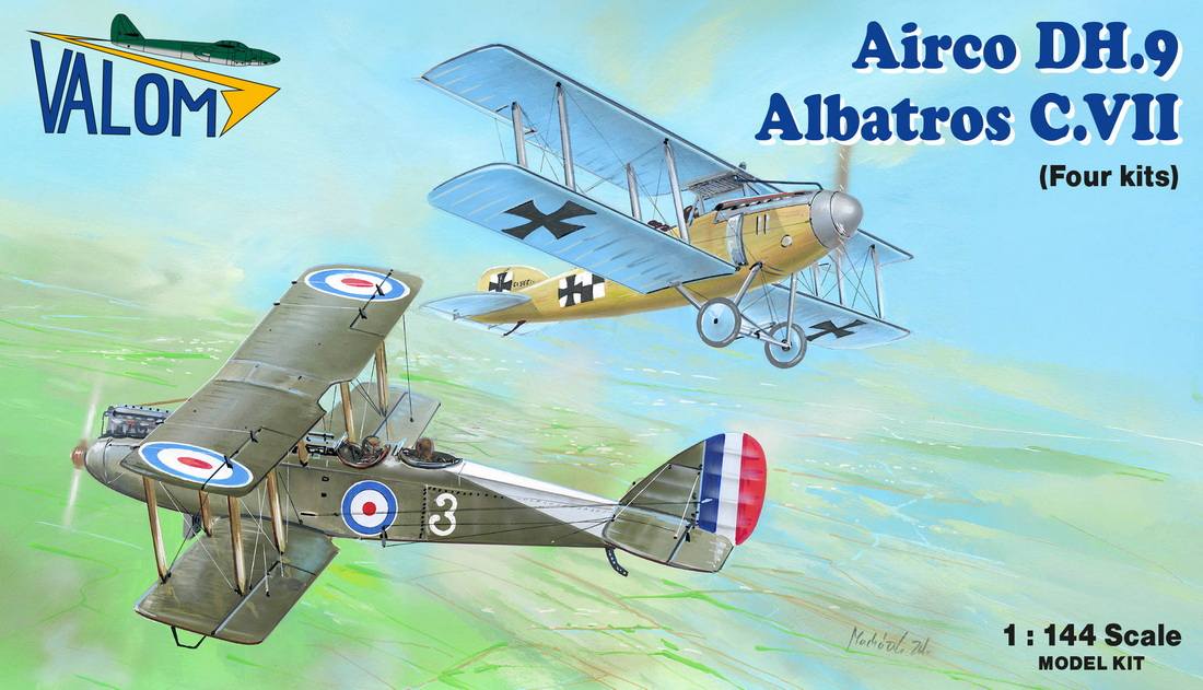 VALOM 14455 AIRCO DH.9 VS ALBATROS C.VII Aircraft Model Kits