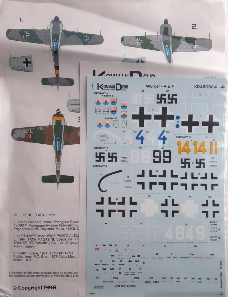DISCOUNT DECALS 5505 KD4805 Fw WURGER - A F Kommandeur Discount Decals