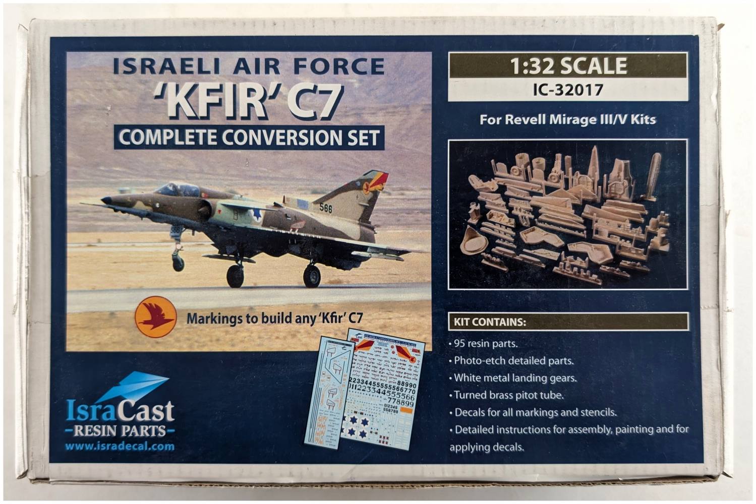 ISRACAST IC-32017 ISRAELI AIR FORCE KFIR C7 COMPLETE CONVERSION SET Conversion Sets