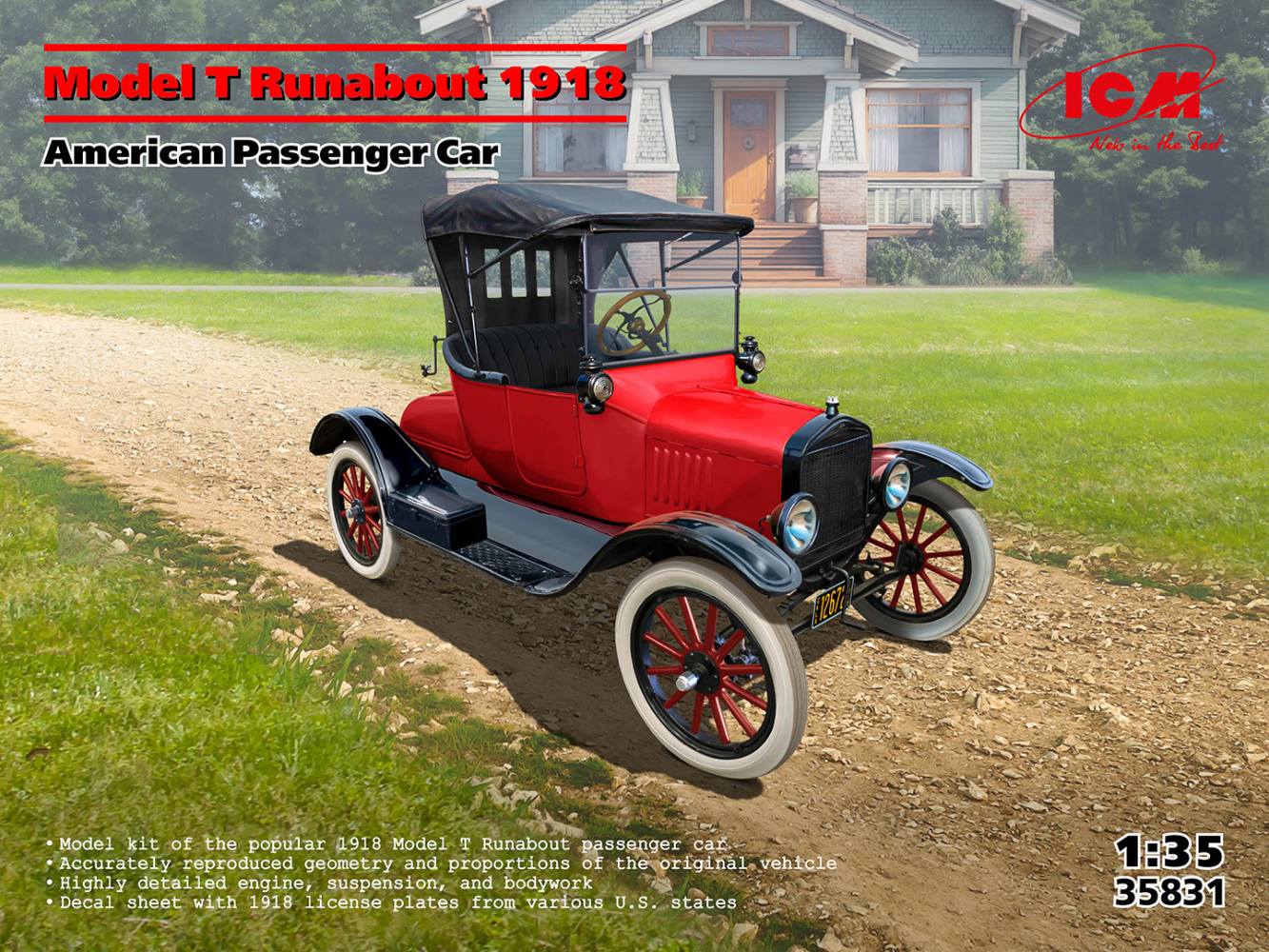 ICM 35831 MODEL T RUNABOUT 1918 AMERICAN PASSENGER CAR Cars, Motorbikes & Trucks Model kits