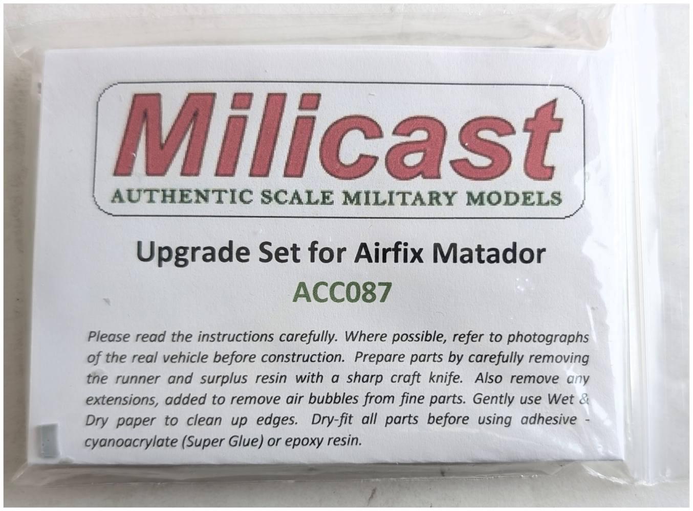 MILICAST ACC087 UPGRADE SET FOR AIRFIX MATADOR Conversion Sets