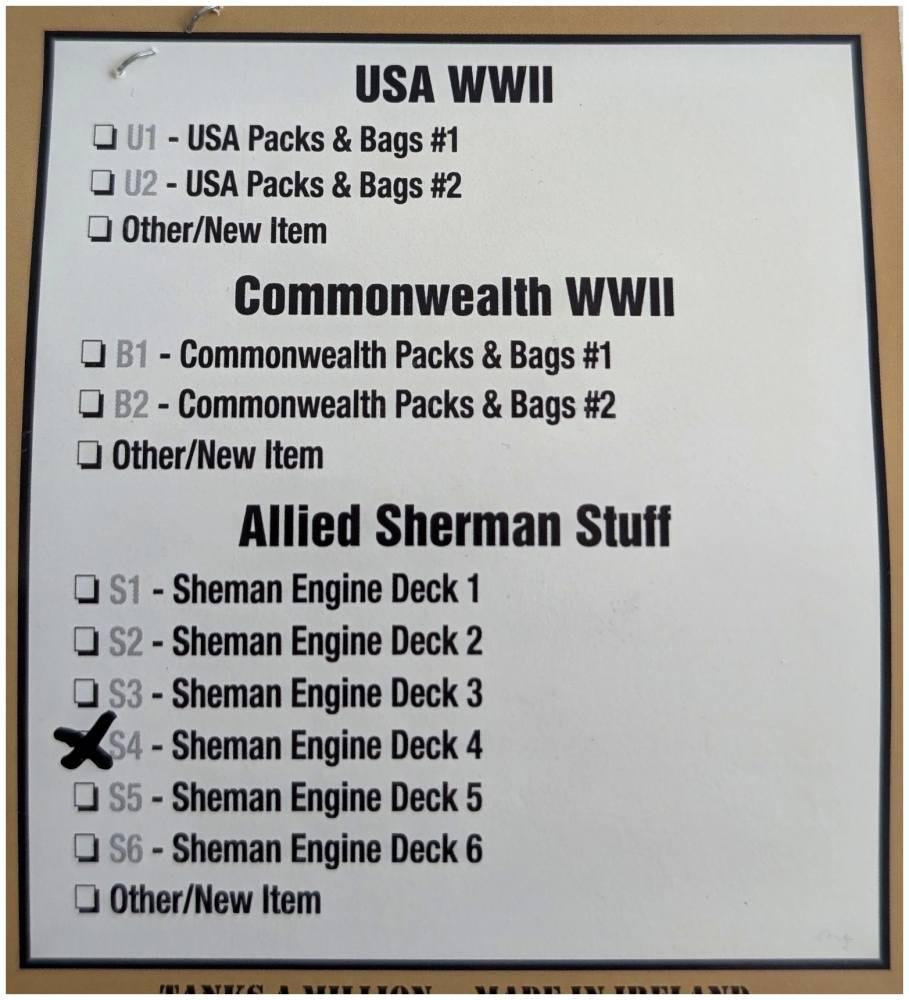VALUE GEAR S4 SHERMAN ENGINE DECK 4 Miscellaneous