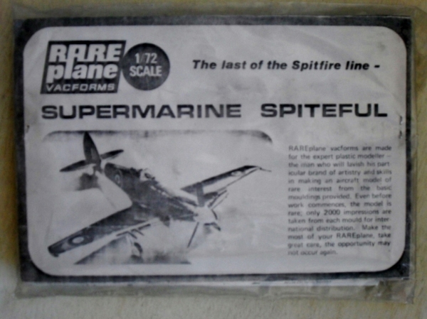 Rare Plane 1:72 Supermarine Spiteful Vacuform Aircraft Kit #34U
