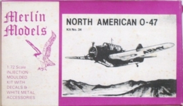 MERLIN 1/72 34 NORTH AMERICAN O-47 Model Kit