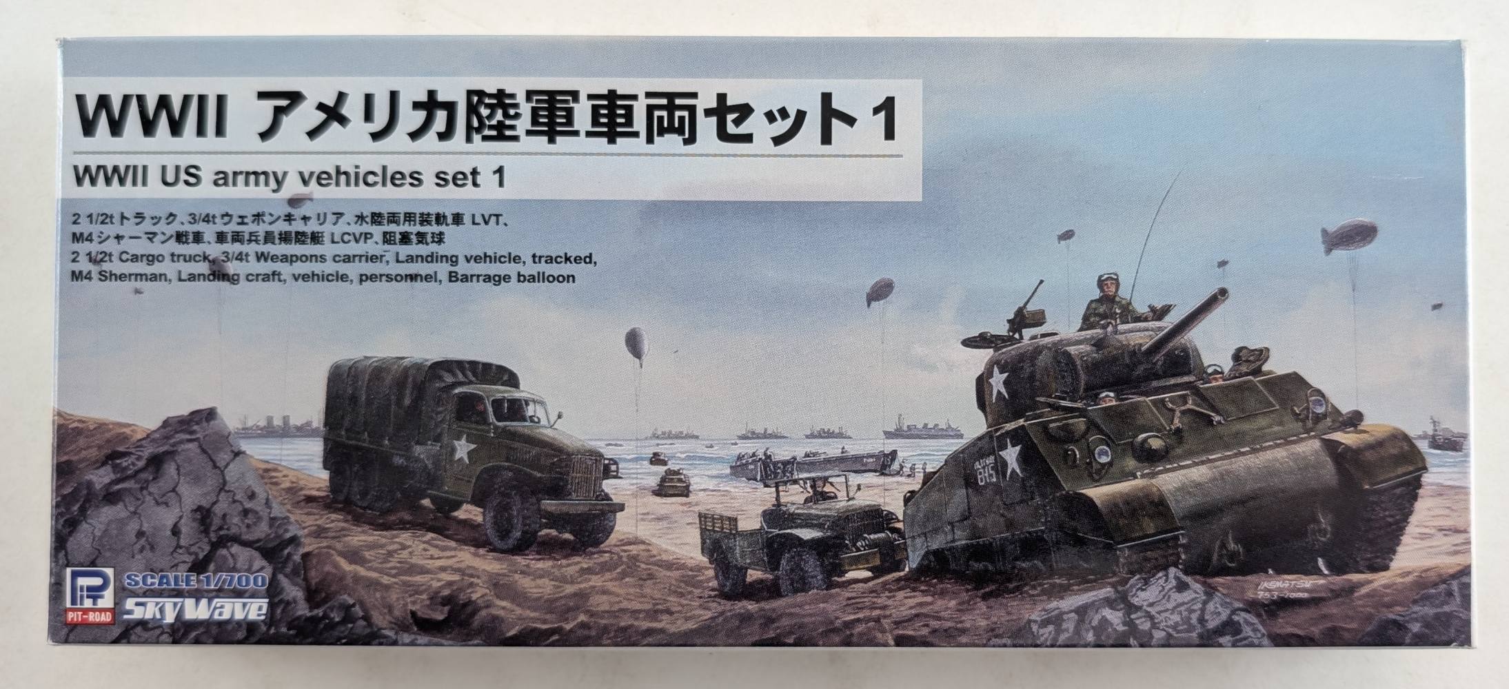 PIT-ROAD SW28 WWII US ARMY VEHICLES SET 1 Military Model Kits