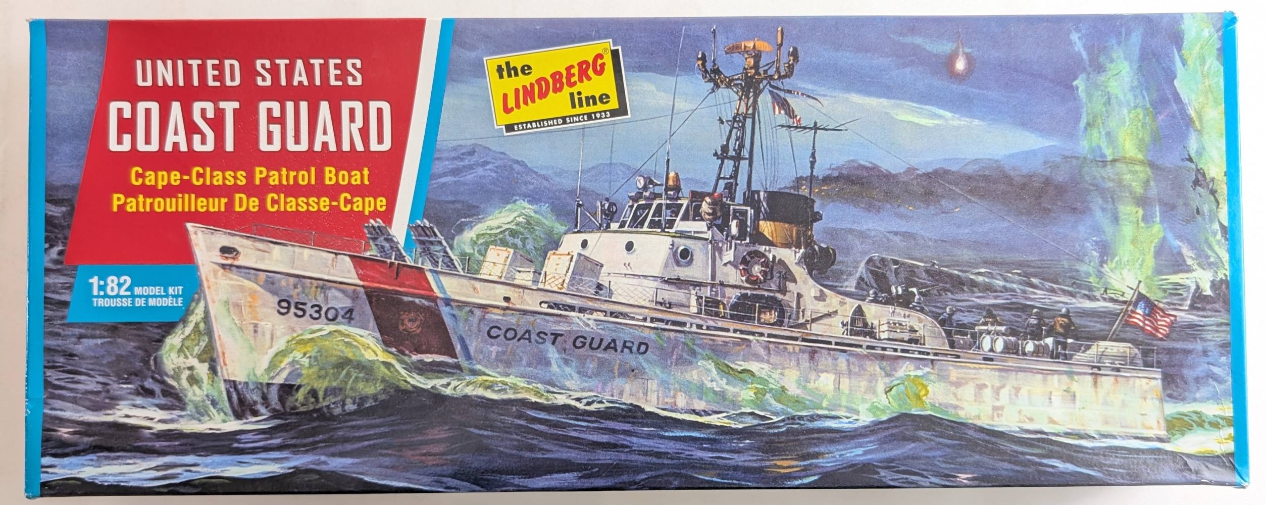 LINDBERG HL216 US COAST GUARD CAPE-CLASS PATROL BOAT 1/82 Model Ships Kits