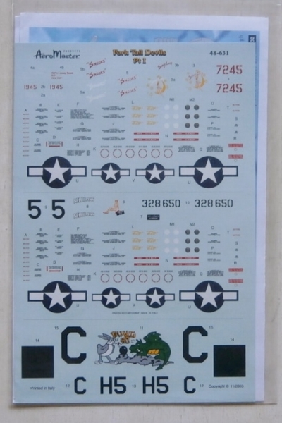 AEROMASTER Discount Decals 54. 48-631 FORK TAIL DEVILS PT.I  Aircraft Model Kits