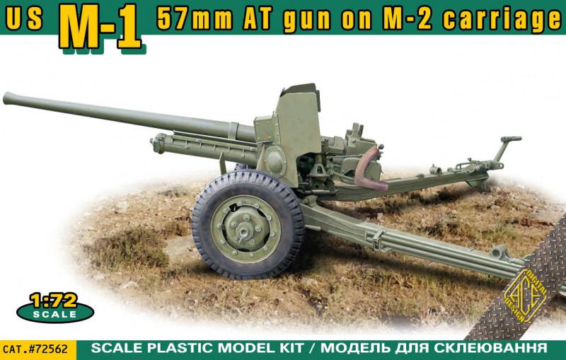 ACE 72562 US M-1 57MM AT GUN ON M-2 CARRIAGE Military Model Kits
