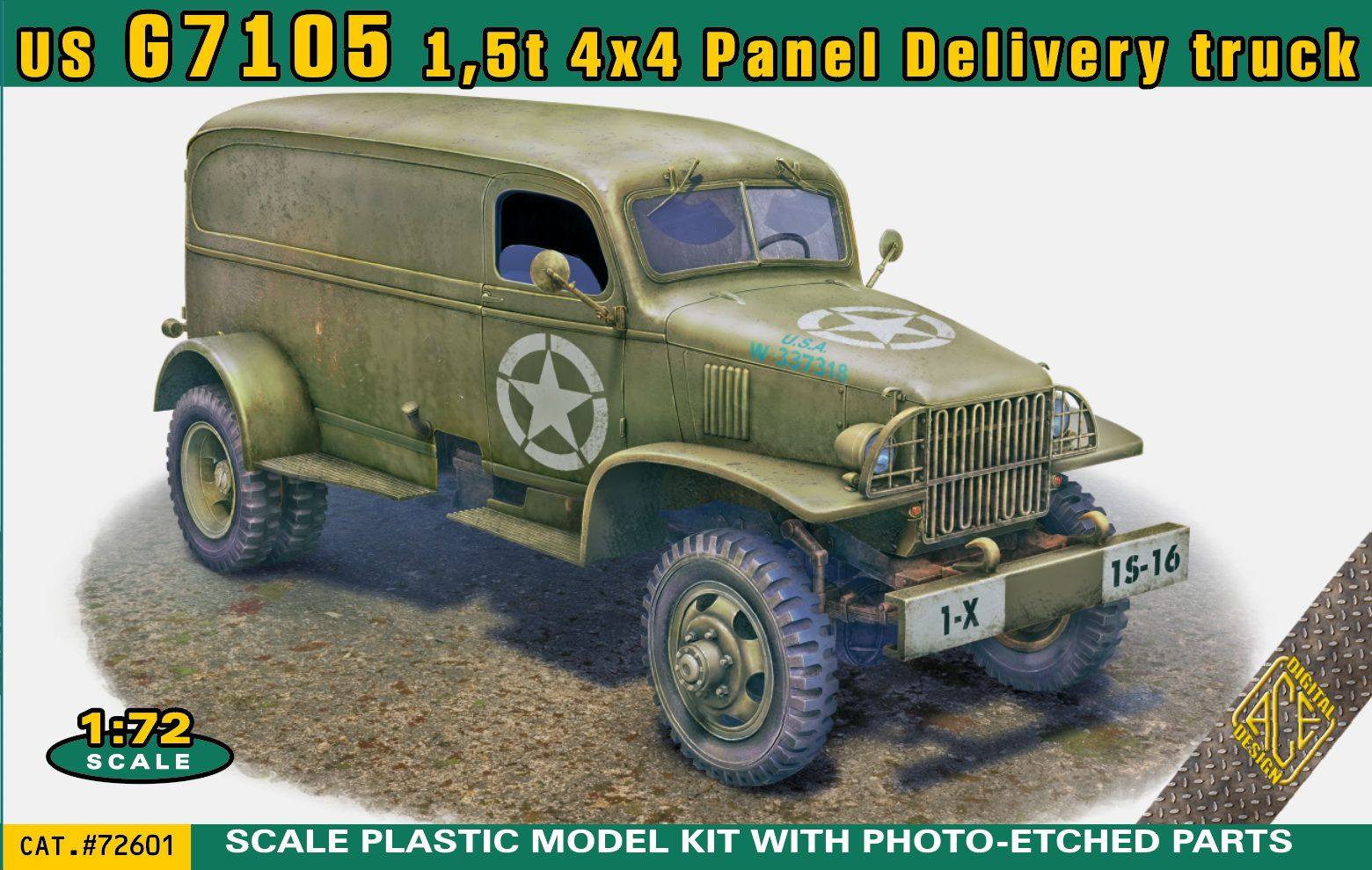 ACE 72601 US G7105 1.5T 4X4 PANEL DELIVERY TRUCK Military Model Kits